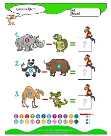 Çıkarma İşlemi Çalışma Sayfaları